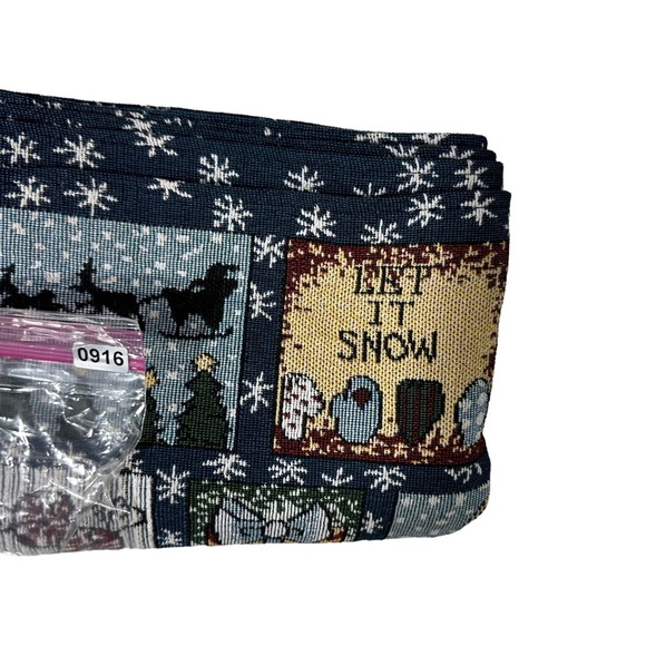 Set of 6 Let It Snow Tapestry Table Placemats Christmas Winter Snowmen 19x12.5” - Picture 10 of 10